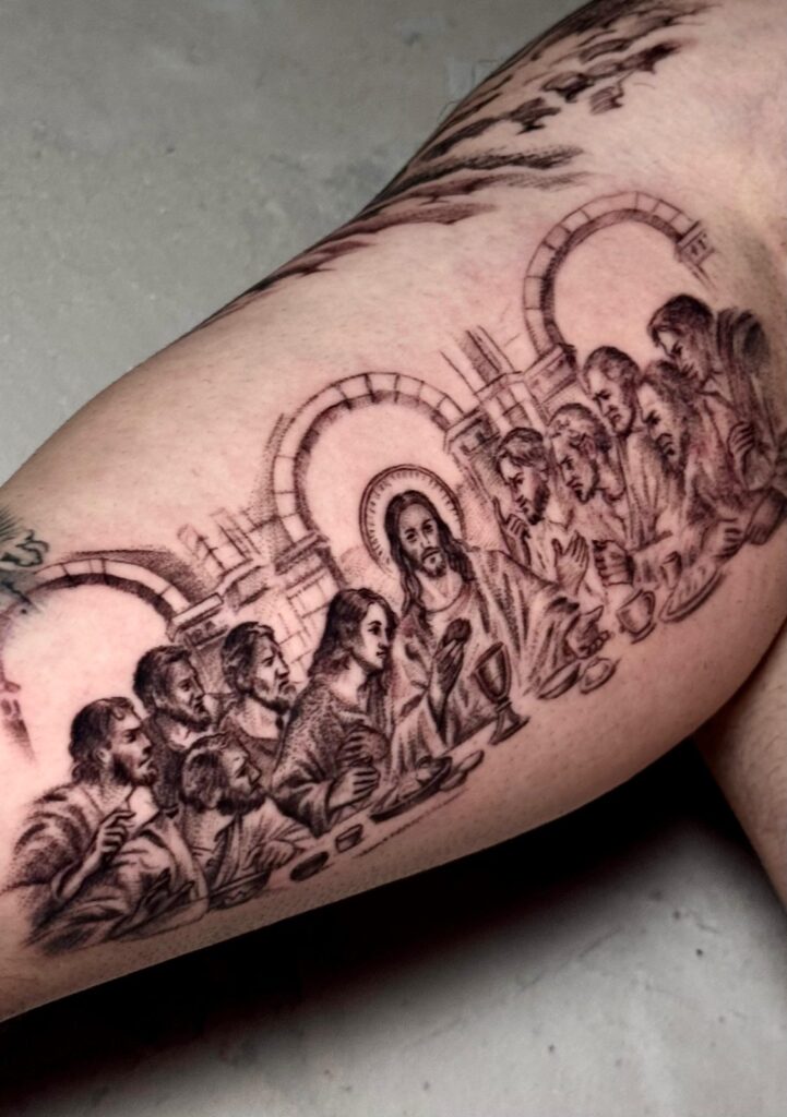 Son Akşam Yemeği dotwork dövme
